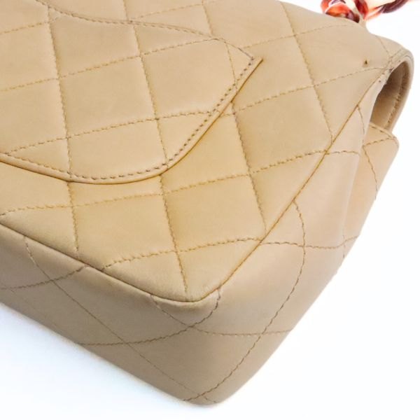 CHANEL Matelasse Lambskin Shoulder Bag Beige Size ONE SIZE