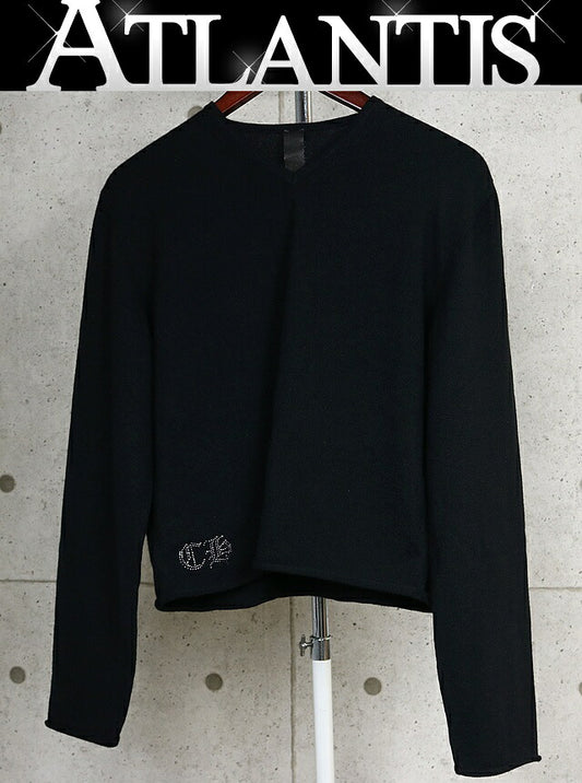CHROME HEARTS Rhinestone Cross Cashmere Sweater Size XL