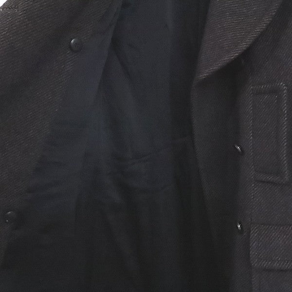 CHANEL Coco Mark Double Breasted Wool Coat Brown Size 36