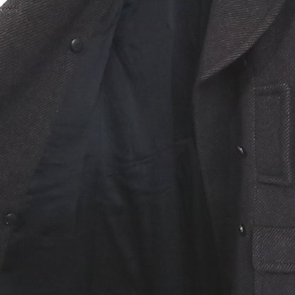 CHANEL Coco Mark Double Breasted Wool Coat Brown Size 36