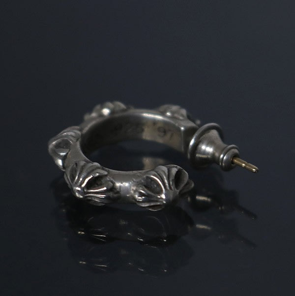 CHROME HEARTS Cross Band Silver Hoop Earring Size ONE SIZE