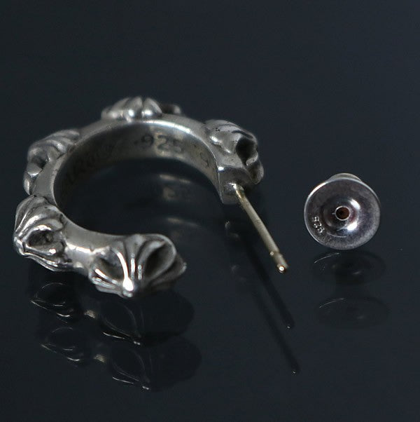 CHROME HEARTS Cross Band Silver Hoop Earring Size ONE SIZE
