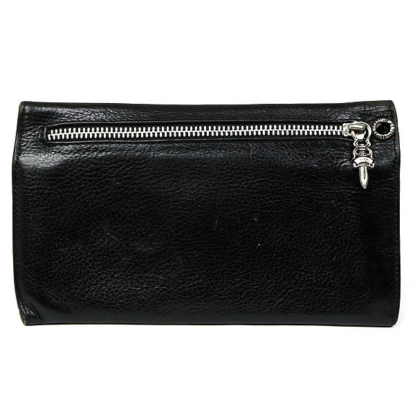 CHROME HEARTS Cross Button Leather Long Wallet Size ONE SIZE
