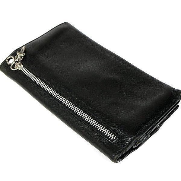 CHROME HEARTS Cross Button Leather Long Wallet Size ONE SIZE