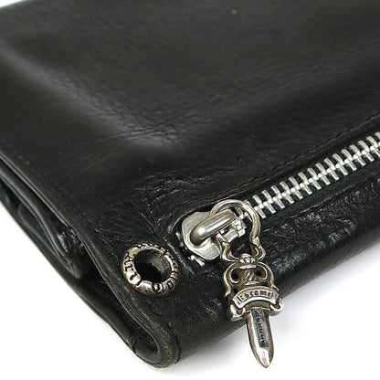 CHROME HEARTS Cross Button Leather Long Wallet Size ONE SIZE