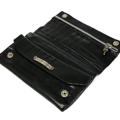 CHROME HEARTS Cross Button Leather Long Wallet Size ONE SIZE