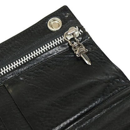CHROME HEARTS Cross Button Leather Long Wallet Size ONE SIZE