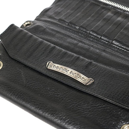 CHROME HEARTS Cross Button Leather Long Wallet Size ONE SIZE