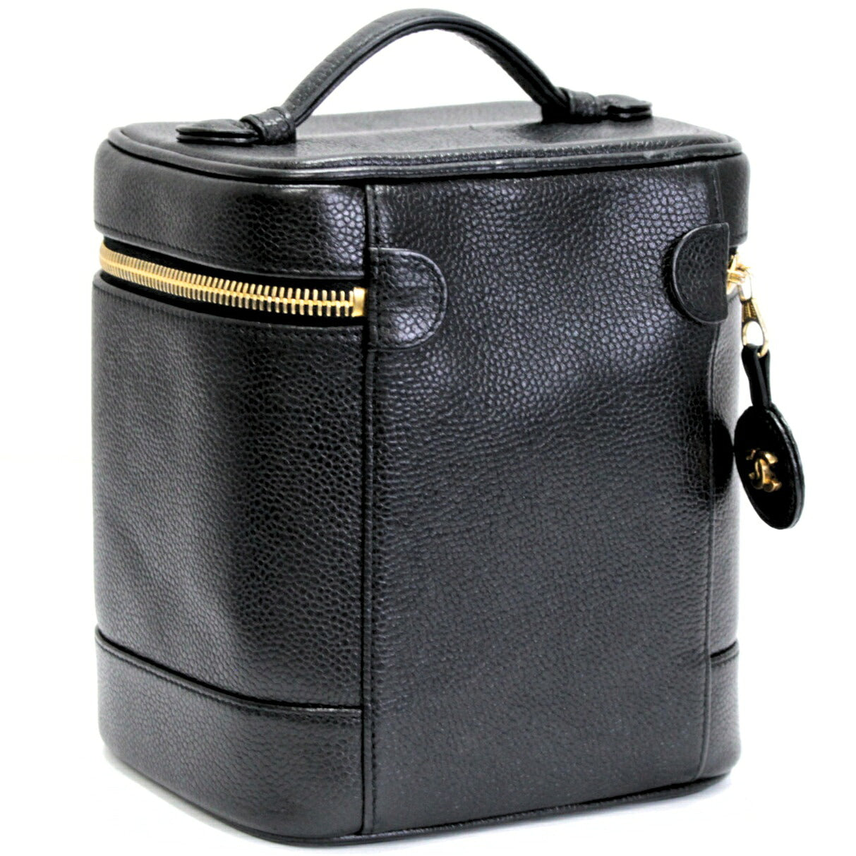 CHANEL Caviar Skin Vanity Handbag Black GHW Size ONE SIZE