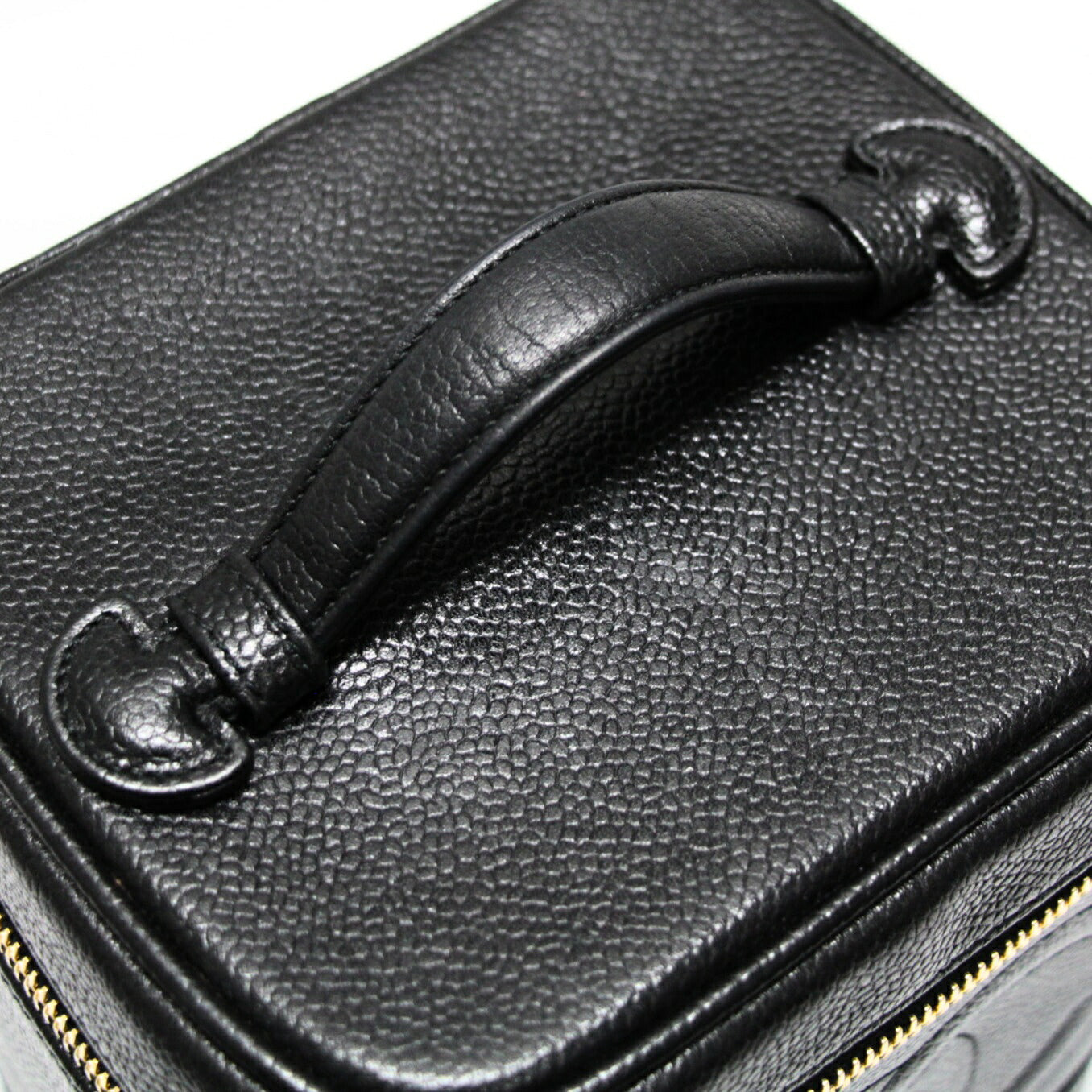 CHANEL Caviar Skin Vanity Handbag Black GHW Size ONE SIZE