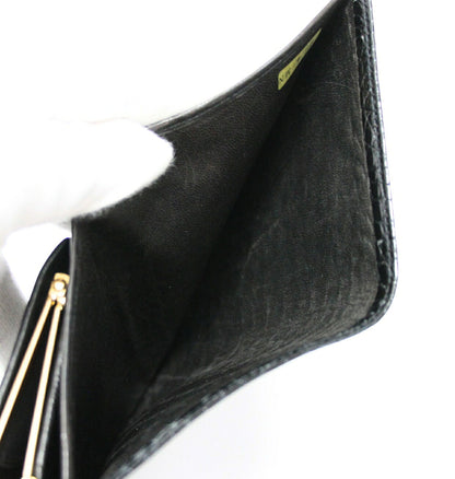 CHANEL Black Crocodile CC Logo Wallet GHW Size ONE SIZE