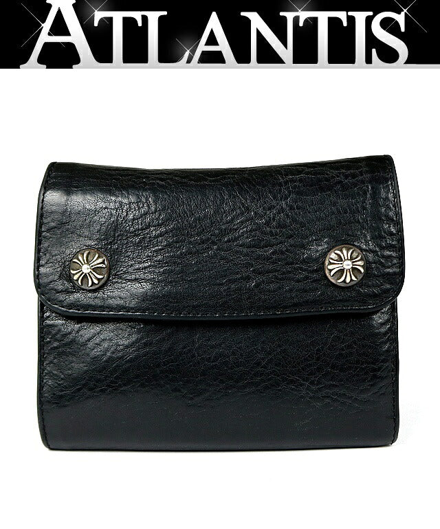 CHROME HEARTS Mini Wave Cross Button Tri-fold Size ONE SIZE