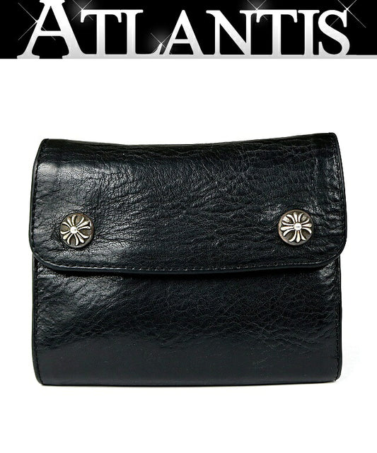 CHROME HEARTS Mini Wave Cross Button Tri-fold Size ONE SIZE