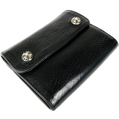 CHROME HEARTS Mini Wave Cross Button Tri-fold Size ONE SIZE