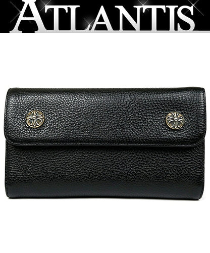 CHROME HEARTS Cross Button Wave Leather Wallet Size ONE SIZE