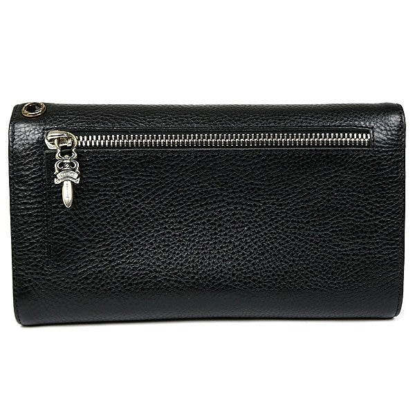 CHROME HEARTS Cross Button Wave Leather Wallet Size ONE SIZE