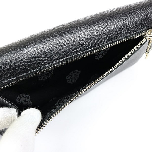 CHROME HEARTS Cross Button Wave Leather Wallet Size ONE SIZE