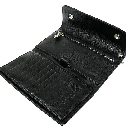 CHROME HEARTS Cross Button Wave Leather Wallet Size ONE SIZE