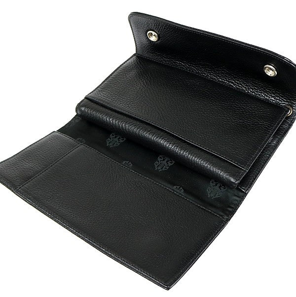 CHROME HEARTS Cross Button Wave Leather Wallet Size ONE SIZE