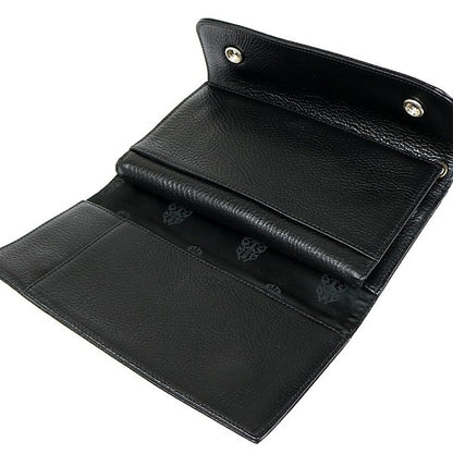 CHROME HEARTS Cross Button Wave Leather Wallet Size ONE SIZE