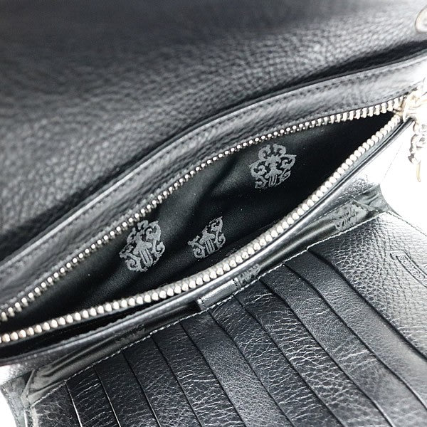 CHROME HEARTS Cross Button Wave Leather Wallet Size ONE SIZE