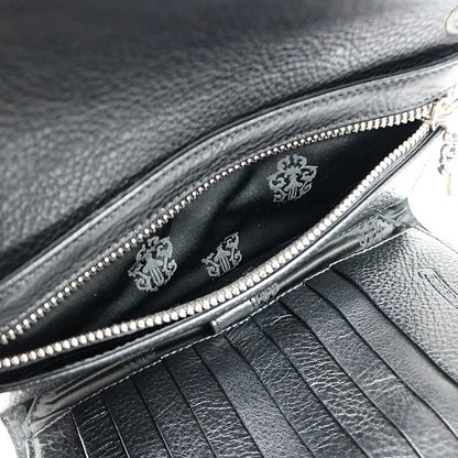 CHROME HEARTS Cross Button Wave Leather Wallet Size ONE SIZE