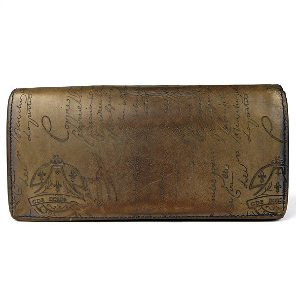 Berluti Calligraphy Leather Zip Bi-fold Wallet Size ONE SIZE