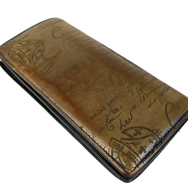 Berluti Calligraphy Leather Zip Bi-fold Wallet Size ONE SIZE