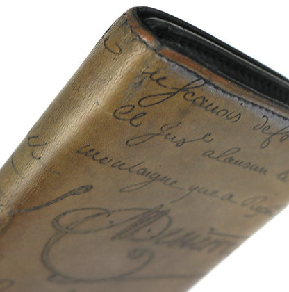 Berluti Calligraphy Leather Zip Bi-fold Wallet Size ONE SIZE
