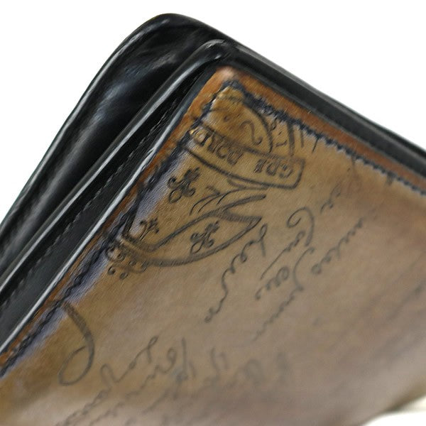Berluti Calligraphy Leather Zip Bi-fold Wallet Size ONE SIZE