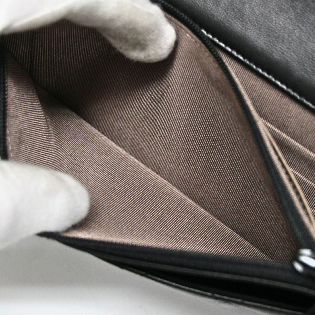 CHANEL Black Lambskin Matelasse Wallet SHW Size ONE SIZE