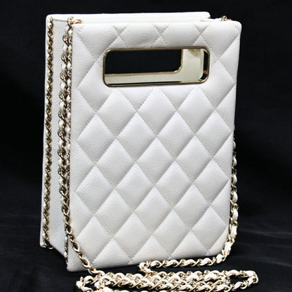 CHANEL Matelassé Caviar Chain White GHW Shoulder Bag Size ONE SIZE