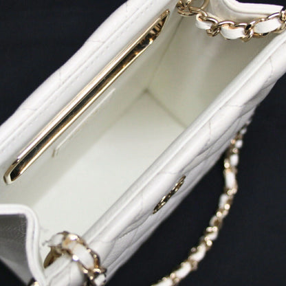CHANEL Matelassé Caviar Chain White GHW Shoulder Bag Size ONE SIZE