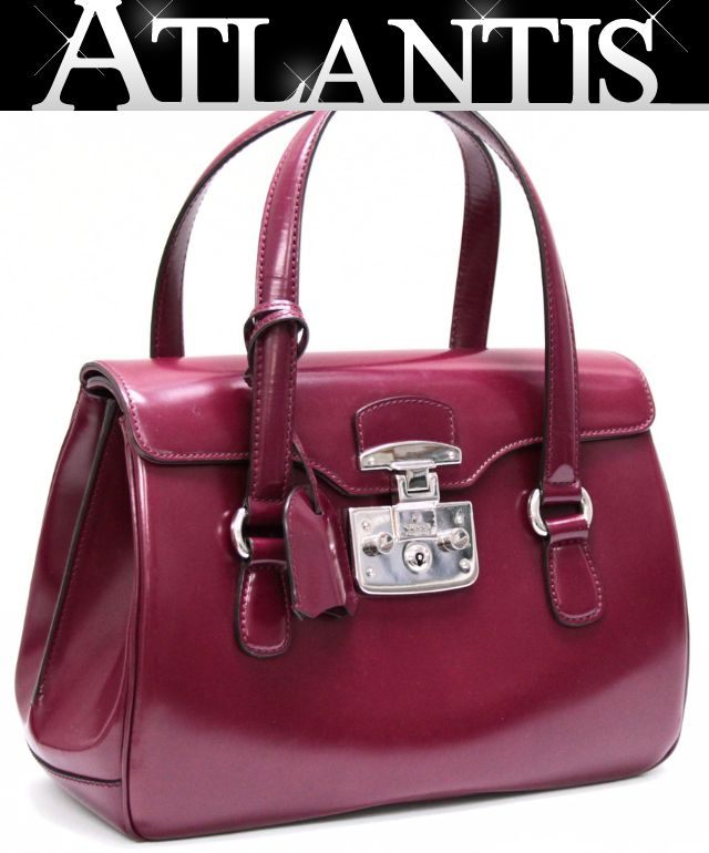 GUCCI Purple Leather Lady Lock Handbag Size ONE SIZE