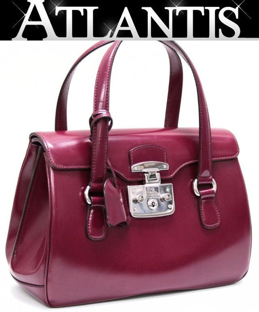 GUCCI Purple Leather Lady Lock Handbag Size ONE SIZE