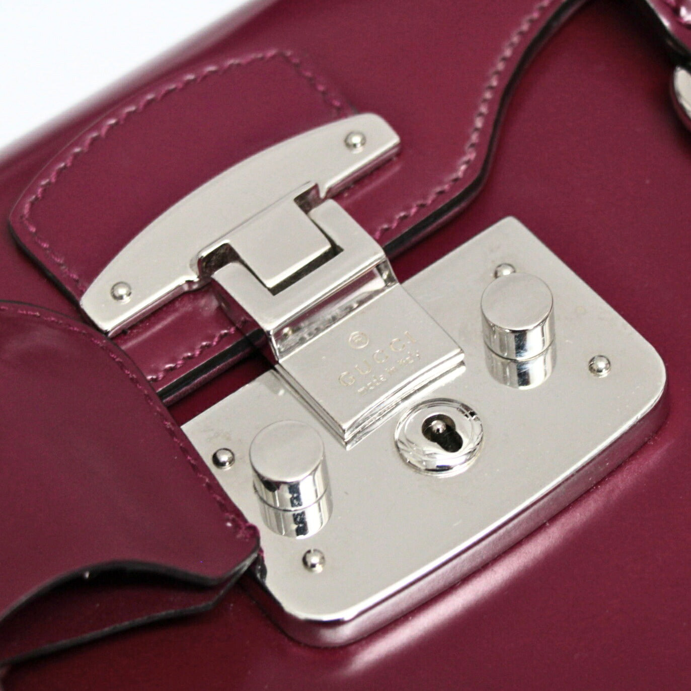 GUCCI Purple Leather Lady Lock Handbag Size ONE SIZE