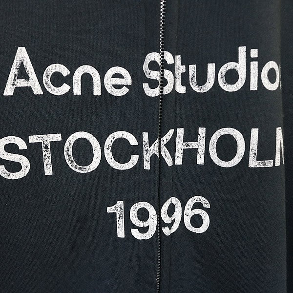 Acne Studios Logo Zip Up Sweatshirt Navy Blue Size L