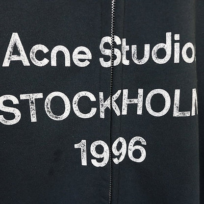 Acne Studios Logo Zip Up Sweatshirt Navy Blue Size L