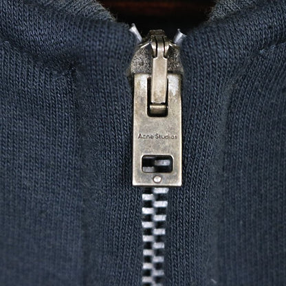 Acne Studios Logo Zip Up Sweatshirt Navy Blue Size L