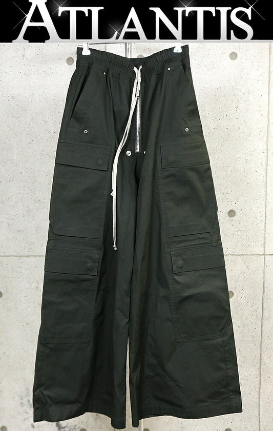 RICK OWENS Bela Cargo Pants Khaki Green Size 46