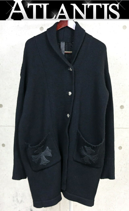 CHROME HEARTS CH Plus Patch Cashmere Knit Cardigan Size S