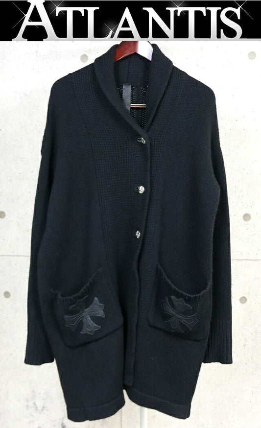 CHROME HEARTS CH Plus Patch Cashmere Knit Cardigan Size S