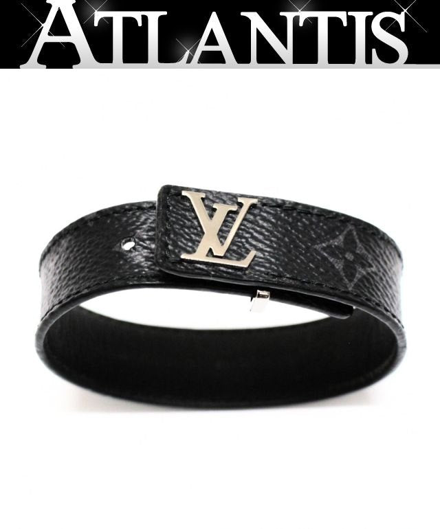LOUIS VUITTON LV Slim Monogram Eclipse Bracelet Size 19