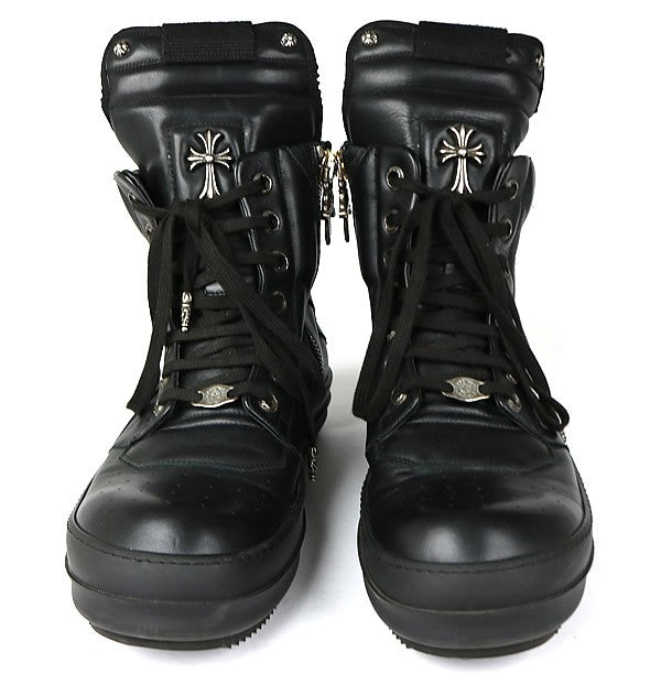 CHROME HEARTS x Rick Owens Geobasket Leather Sneakers Size EU 44