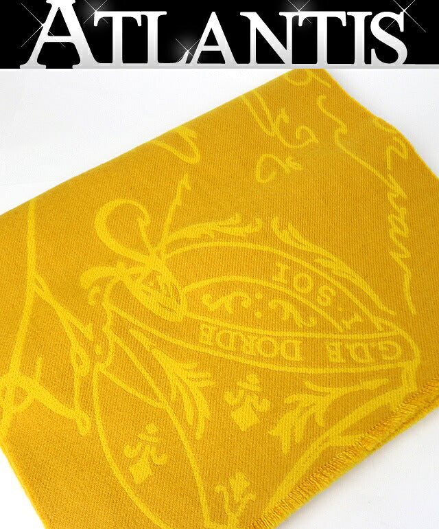 Berluti Calligraphy Wool Scarf Yellow Size ONE SIZE