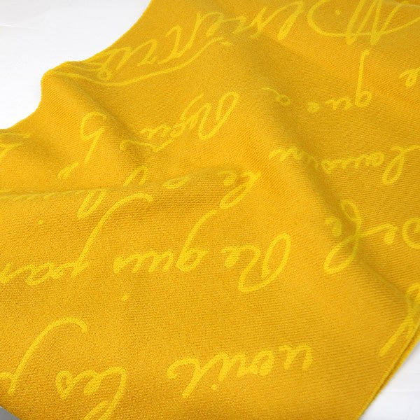 Berluti Calligraphy Wool Scarf Yellow Size ONE SIZE