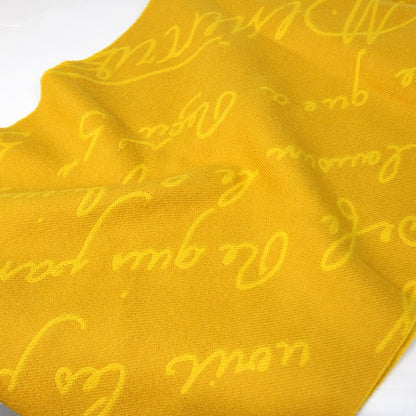 Berluti Calligraphy Wool Scarf Yellow Size ONE SIZE