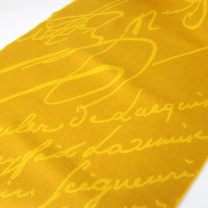 Berluti Calligraphy Wool Scarf Yellow Size ONE SIZE
