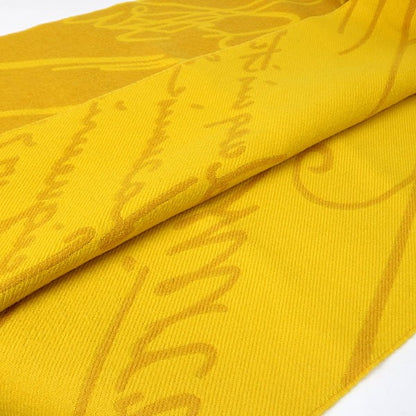 Berluti Calligraphy Wool Scarf Yellow Size ONE SIZE