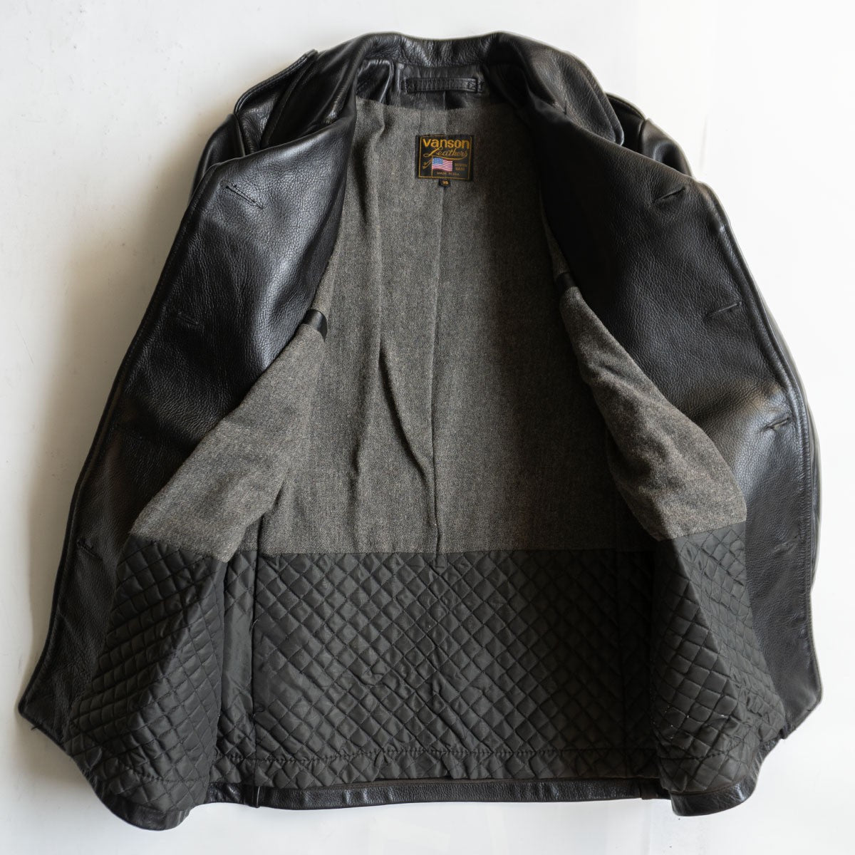 VANSON Remington Leather Coat Size 38
